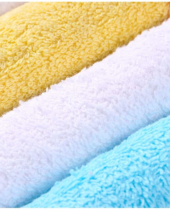 Babyhug 100% Cotton Terry Knit Solid Wash Cloths L 25 x B 25 cm Pack of 6 - Multicolor