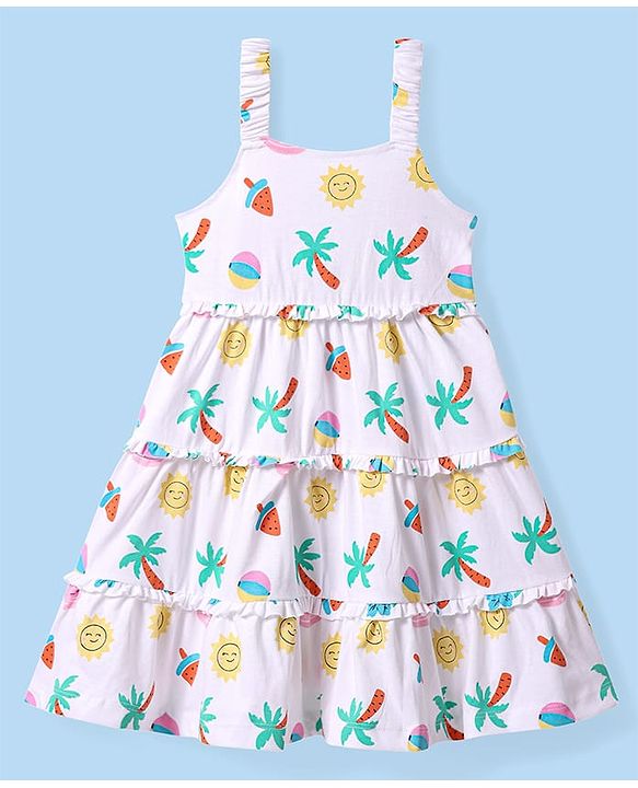 Babyhug Cotton Rayon Woven Full Sleeves Checked Frock with Bloomer and Headband - Peach