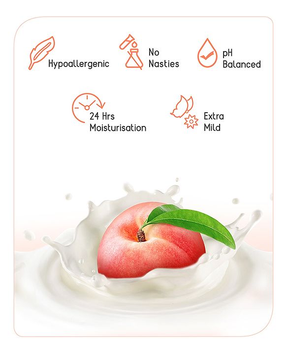 Babyhug Advanced Sensitive Peach Milk Body Lotion Extra Nourishing Formula For Sensitive Baby Skin Pack of 2 - 50 ml each