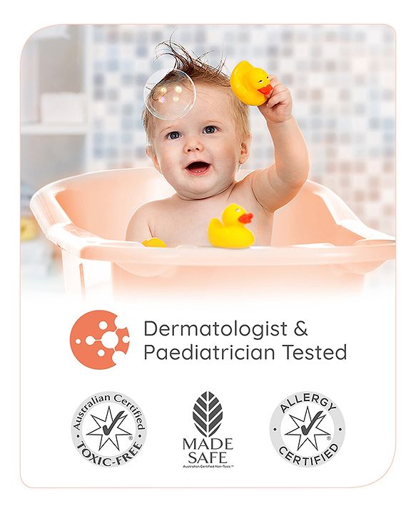 Babyhug Advanced Sensitive Peach Milk Shampoo No Tear Formula Suitable For Newborn Baby Pack of 2 - 100 ml each