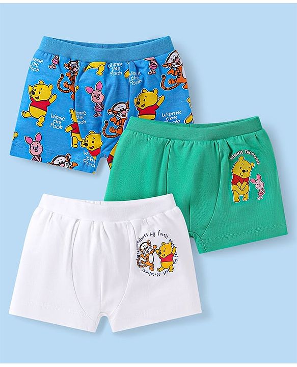 Babyhug Disney Lycra Knit Trunks With Mickey Mouse 101 Dalmatians & Lion King Graphics Pack of 3 - Multicolour main image 1