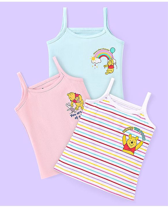 Babyhug Disney Cotton Knit Single Jersey Half Sleeve Short Set With Winnie The Pooh Print - Blue