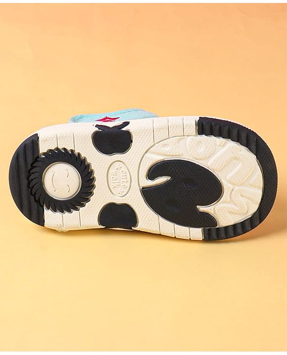Cute Walk by Babyhug Sandals with Velcro Closure & Mushroom Applique - Aqua Blue