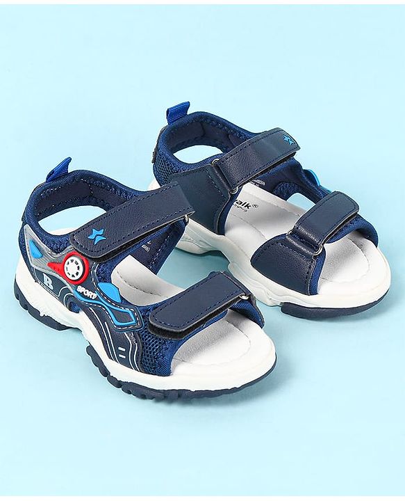 Cute Walk by Babyhug Velcro Closure Sandals With Applique- Navy Blue