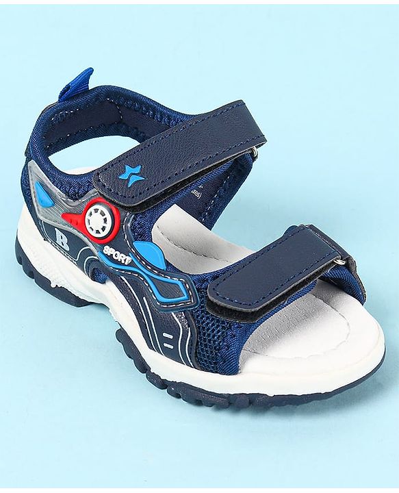 Cute Walk by Babyhug Velcro Closure Sandals With Applique- Navy Blue