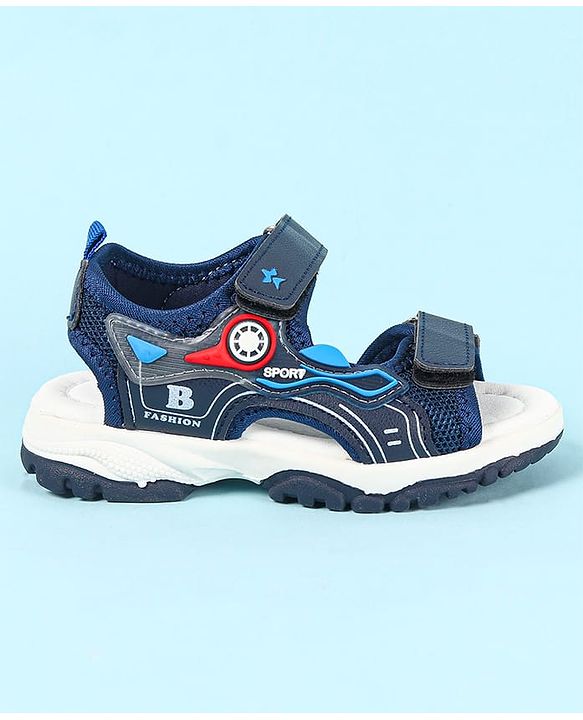 Cute Walk by Babyhug Velcro Closure Sandals With Applique- Navy Blue