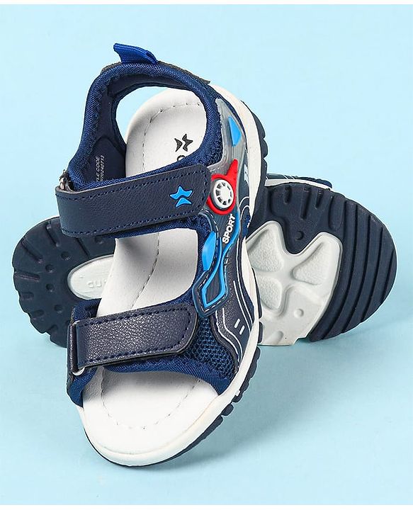 Cute Walk by Babyhug Velcro Closure Sandals With Applique- Navy Blue
