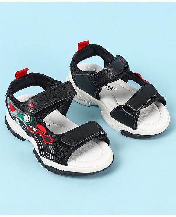 Cute Walk by Babyhug Velcro Closure Sandals With Applique- Navy Blue