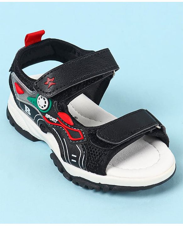 Cute Walk by Babyhug Velcro Closure Sandals With Applique- Navy Blue