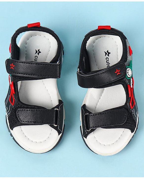Cute Walk by Babyhug Velcro Closure Sandals With Applique- Navy Blue