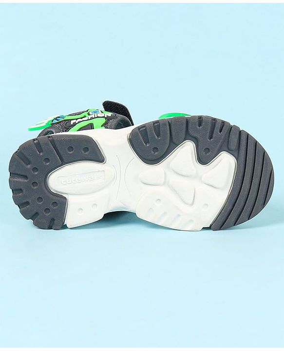 Cute Walk by Babyhug Velcro Closure Sandals with Basketball Design - Grey