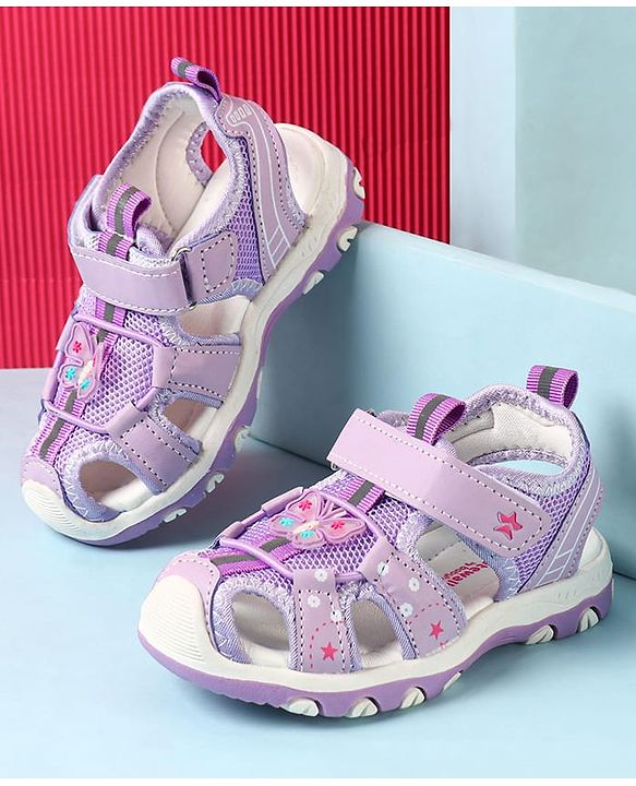Cute Walk by Babyhug Velcro Closure Sandals with Butterfly Applique - Pink