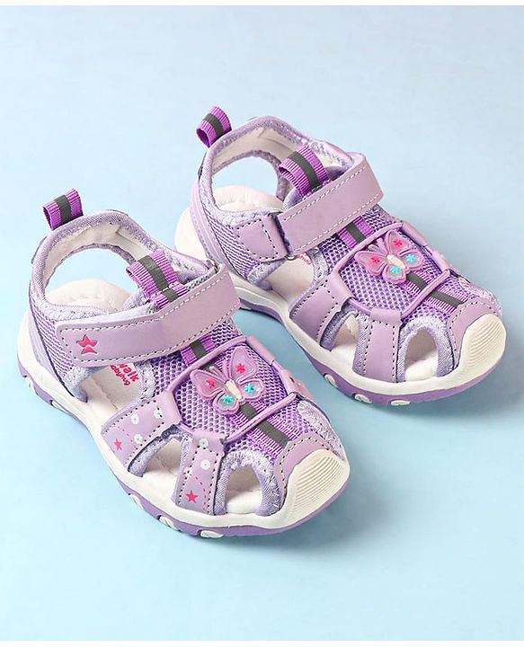 Cute Walk by Babyhug Velcro Closure Sandals with Butterfly Applique - Pink