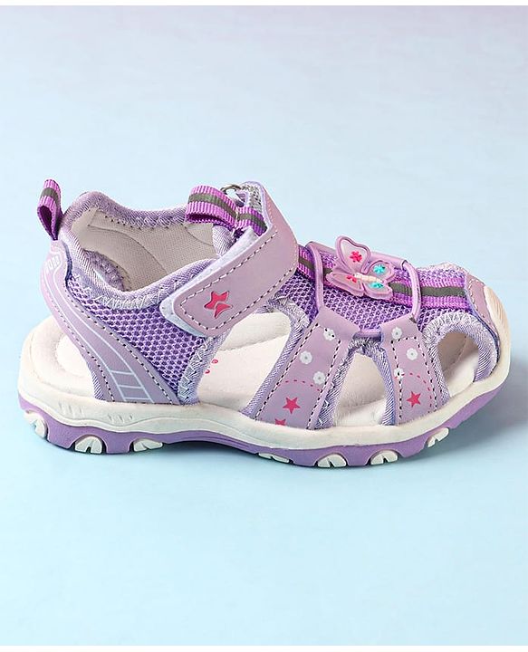 Cute Walk by Babyhug Velcro Closure Sandals with Butterfly Applique - Pink