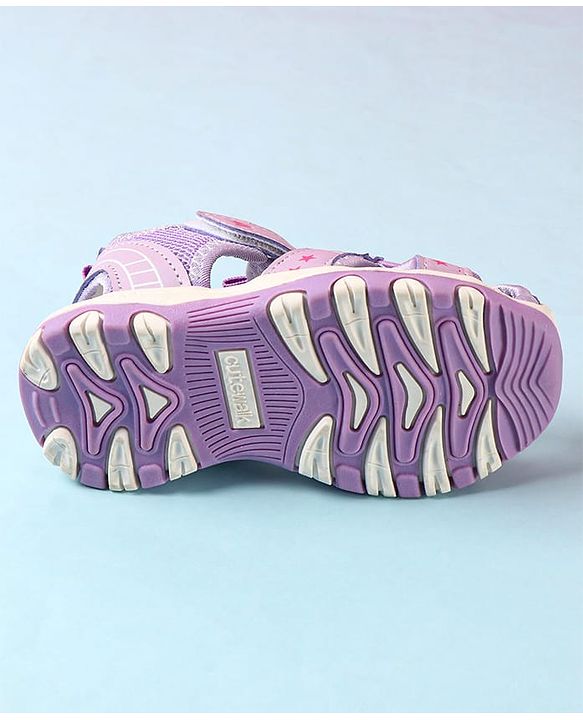 Cute Walk by Babyhug Velcro Closure Sandals with Butterfly Applique - Pink