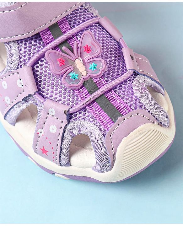 Cute Walk by Babyhug Velcro Closure Sandals with Butterfly Applique - Pink