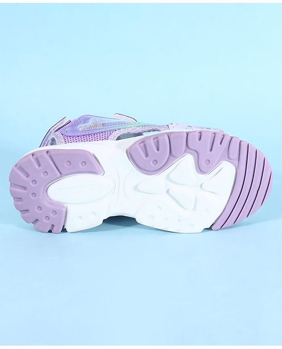 Pine Kids Sandals with Velcro Closure & Hearts Print - Purple