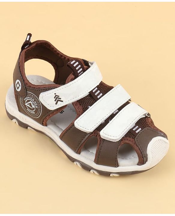 Pine Kids Velcro Closure Solid Sandals - Brown