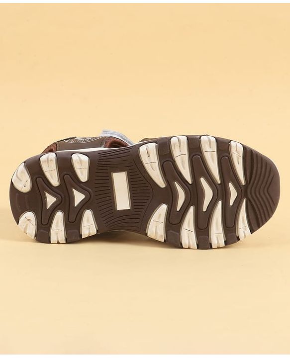 Pine Kids Velcro Closure Solid Sandals - Brown
