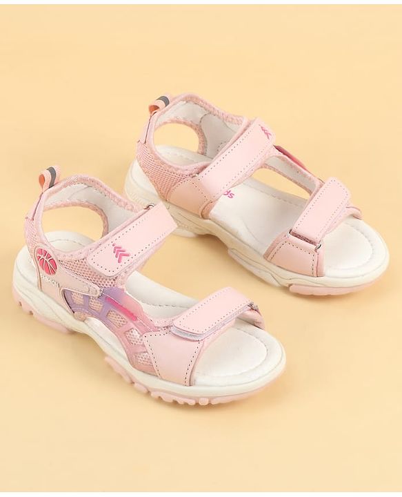 Pine Kids Velcro Closure Solid Sandals - Pink