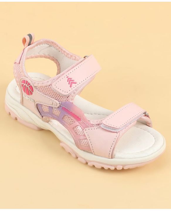 Pine Kids Velcro Closure Solid Sandals - Pink