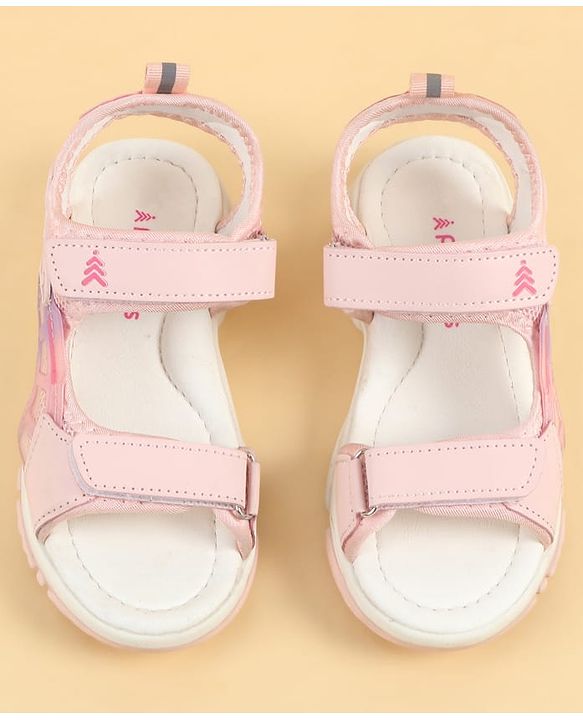 Pine Kids Velcro Closure Solid Sandals - Pink