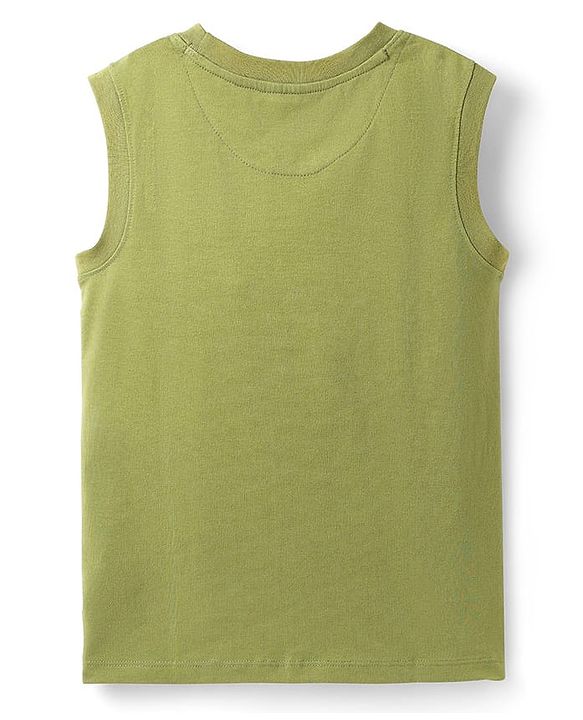 Pine Kids Viscose Woven Half Sleeves Shirt with T-Shirt & Text Print - Black & Green
