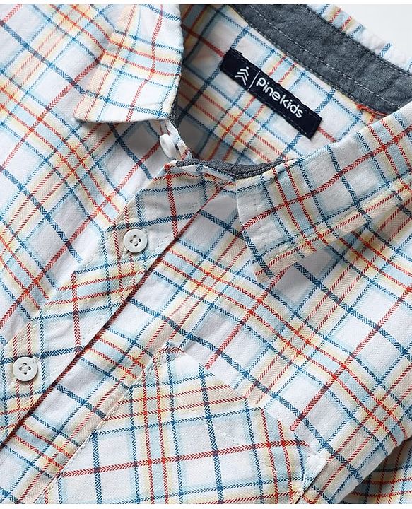 Pine Kids Cotton Woven Full Sleeves Checkered Shirt - Multicolour