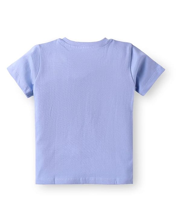Babyhug Single Jersey Knit Half Sleeves T-Shirt & Shorts Set with Fun Trip Print - Lavender