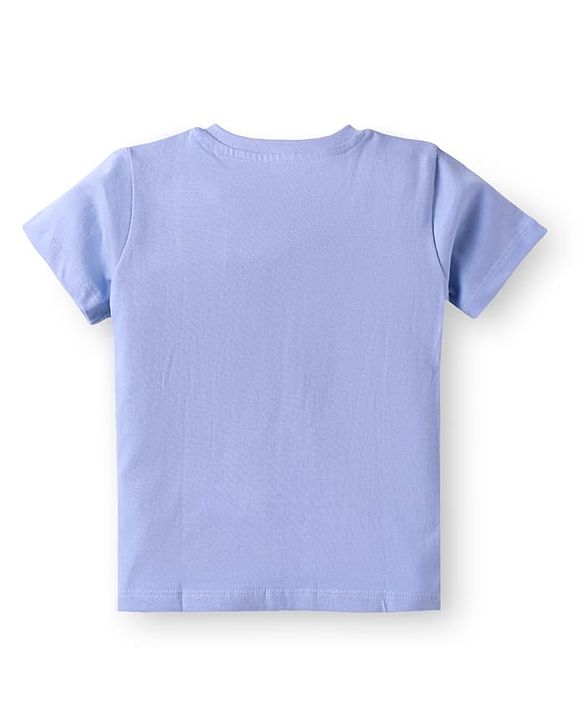 Babyhug Single Jersey Knit Half Sleeves T-Shirt & Shorts Set with Fun Trip Print - Lavender