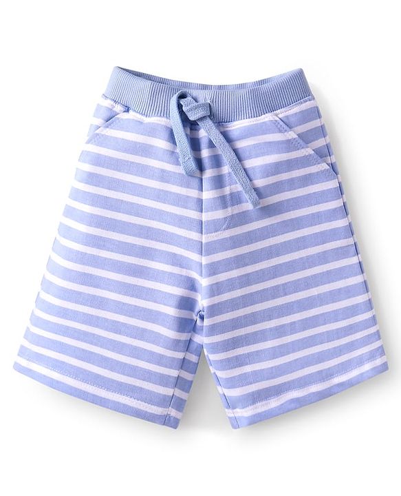 Babyhug Single Jersey Knit Half Sleeves T-Shirt & Shorts Set with Fun Trip Print - Lavender
