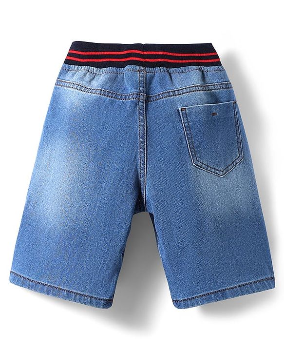 Pine Kids Cotton Woven Knee Length Solid Color Shorts - Blue