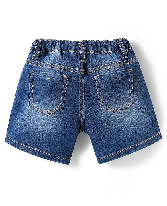 Pine Kids Cotton Woven Knee Length Solid Color Shorts - Navy Blue