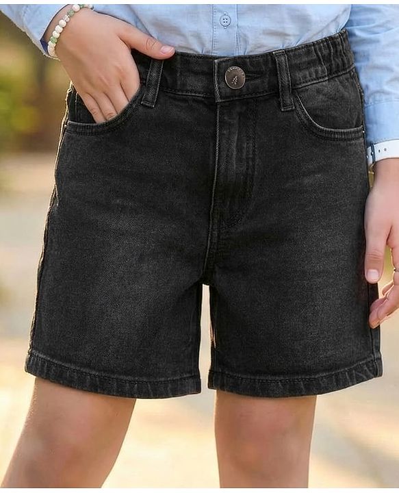 Pine Kids Cotton Woven Knee Length Solid Color Shorts - Navy Blue
