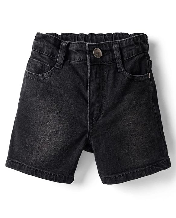 Pine Kids Cotton Woven Knee Length Solid Color Shorts - Navy Blue