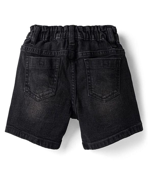 Pine Kids Cotton Woven Knee Length Solid Color Shorts - Navy Blue