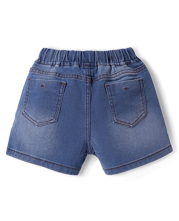 Pine Kids Woven Knee Length Solid Color Shorts - Blue