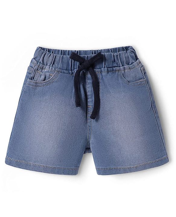 Pine Kids Woven Knee Length Solid Color Shorts - Light Blue