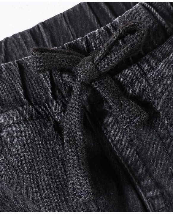 Pine Kids Woven Knee Length Solid Color Shorts - Black