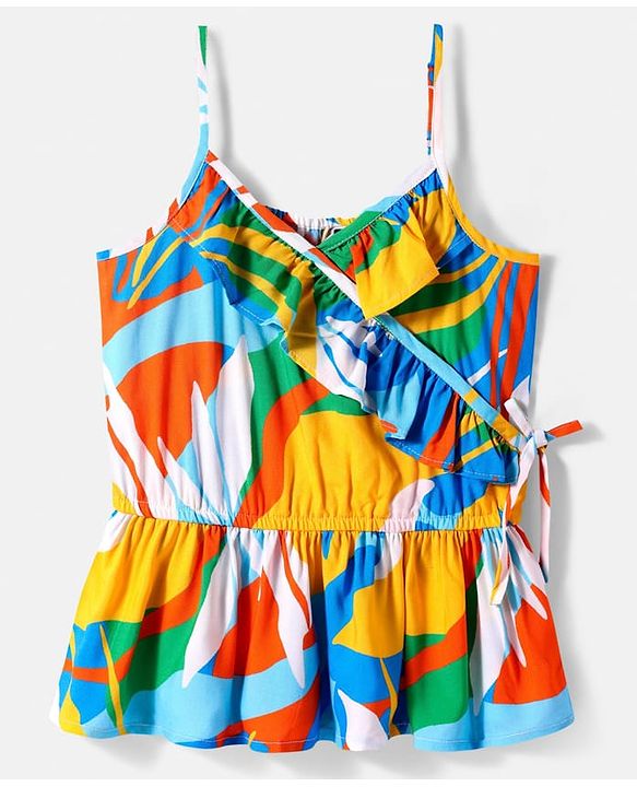 Pine Kids Woven Sleeveless Top with Floral Print - Yellow