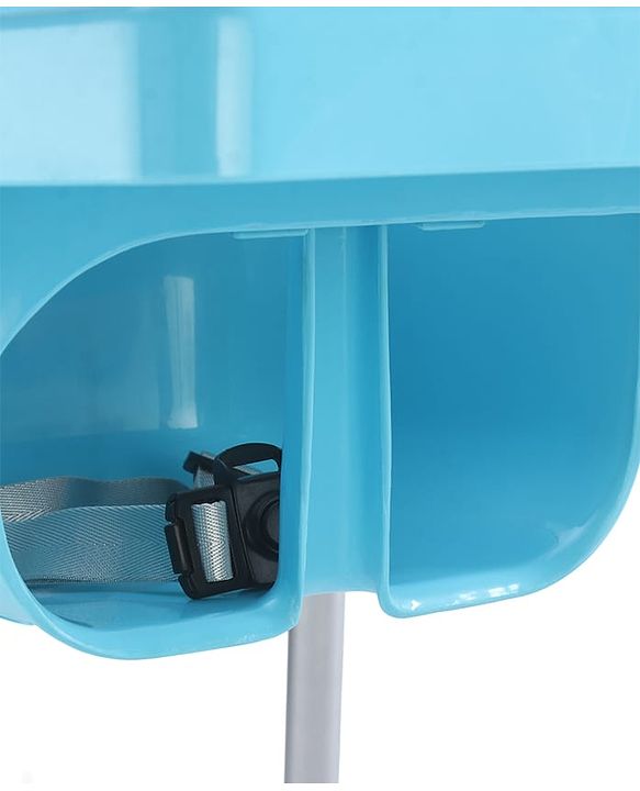 Babyhug Multi-functional Highchair & Convertible Feeding Chair | Removable Feeding Tray| Adjustable Footrest| Safety Harness| Anti-skid Base| Easy Assembly| Easy Cleaning| 6 Months to 3 Years - Blue