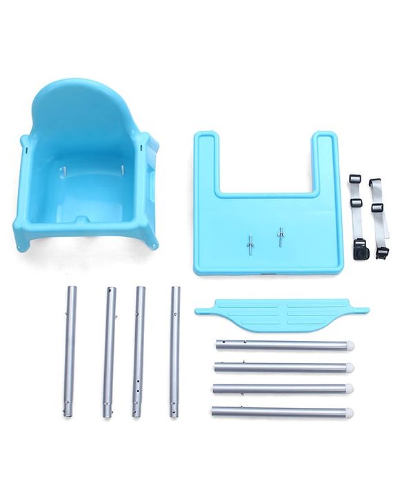 Babyhug Multi-functional Highchair & Convertible Feeding Chair | Removable Feeding Tray| Adjustable Footrest| Safety Harness| Anti-skid Base| Easy Assembly| Easy Cleaning| 6 Months to 3 Years - Blue