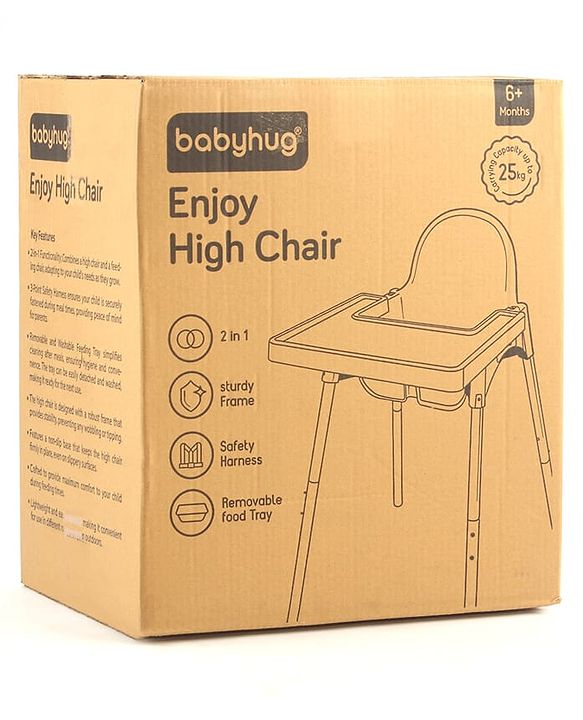 Babyhug Multi-functional Highchair & Convertible Feeding Chair | Removable Feeding Tray| Adjustable Footrest| Safety Harness| Anti-skid Base| Easy Assembly| Easy Cleaning| 6 Months to 3 Years - Blue