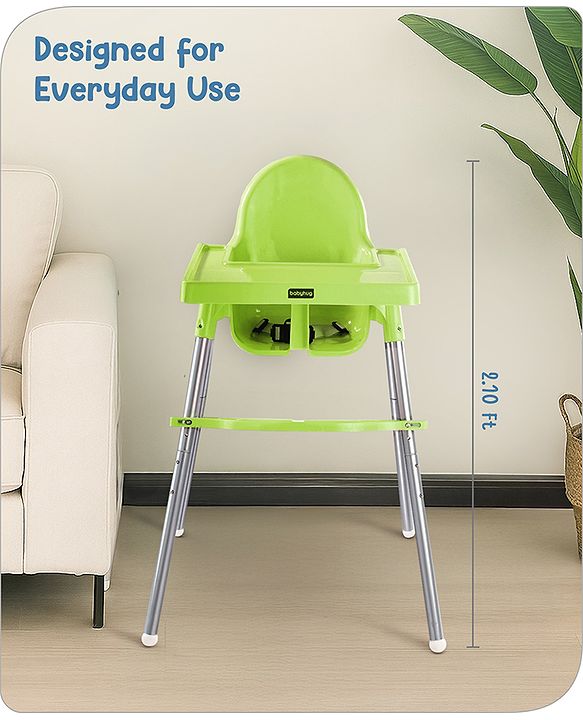 Babyhug Multi-functional Highchair & Convertible Feeding Chair | Removable Feeding Tray| Adjustable Footrest| Safety Harness| Anti-skid Base| Easy Assembly| Easy Cleaning| 6 Months to 3 Years - Blue