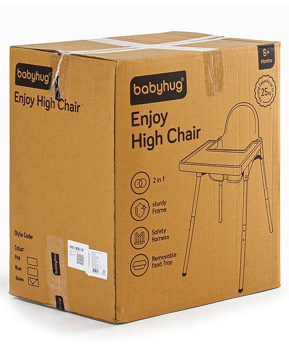 Babyhug Multi-functional Highchair & Convertible Feeding Chair | Removable Feeding Tray| Adjustable Footrest| Safety Harness| Anti-skid Base| Easy Assembly| Easy Cleaning| 6 Months to 3 Years - Blue