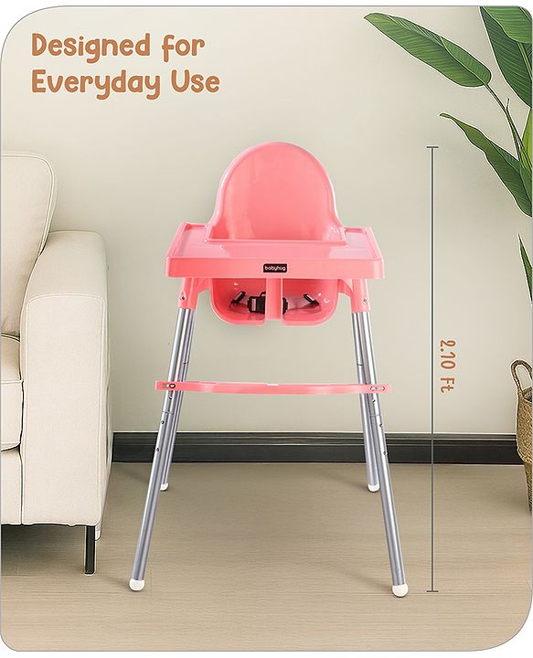 Babyhug Multi-functional Highchair & Convertible Feeding Chair | Removable Feeding Tray| Adjustable Footrest| Safety Harness| Anti-skid Base| Easy Assembly| Easy Cleaning| 6 Months to 3 Years - Blue