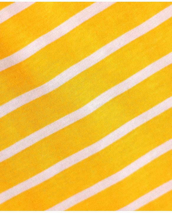 Babyhug 100% Cotton Single Jersey Knit Sleeveless Sando With Striped Print - Yellow