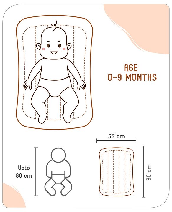 Babyhug 100% Cotton Digital Print Mattress Set with Mosquito Net Aeroplane Theme - White