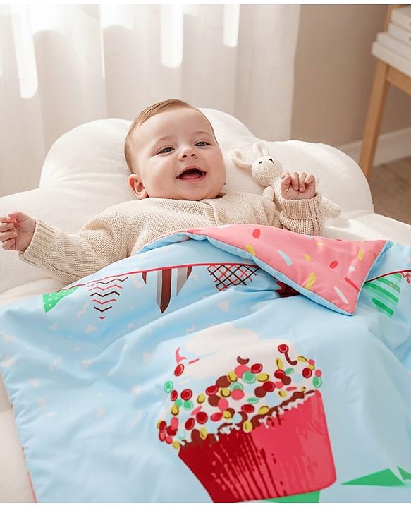 Babyhug Cotton Digital Print Quilt Aeroplane Theme - White