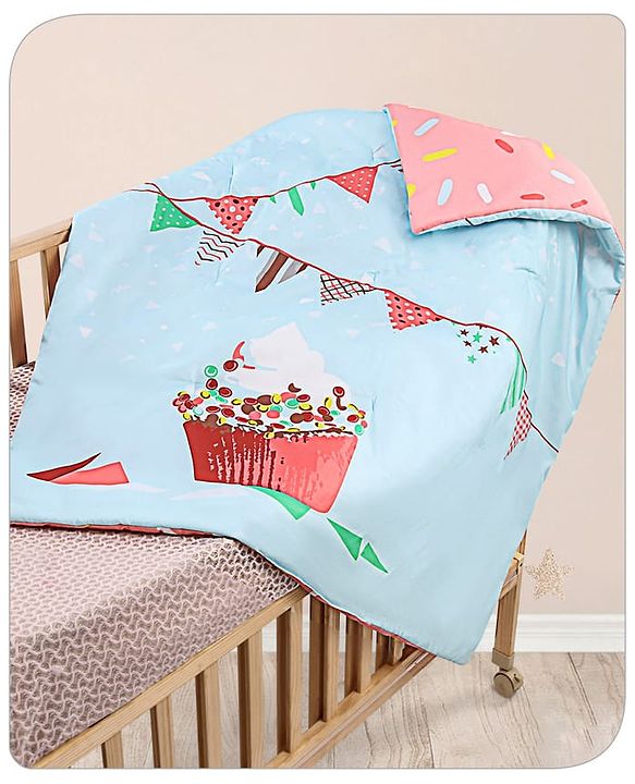 Babyhug Cotton Digital Print Quilt Aeroplane Theme - White